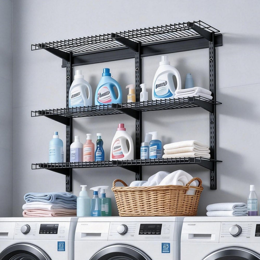 VEVOR 3-Tier Heavy Duty Wall Garage Shelving, 0.9 x 3 ft Steel Wall Mounted Shelving Unit, 11 x 36 Inch Per Shelf