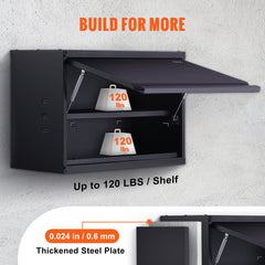 VEVOR Metal Storage Cabinet, 120lbs Load Capacity per Shelf, 20'' Tall Wall-Mounted Powder-Coating Steel Garage Cabinet