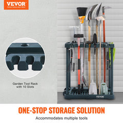 VEVOR Garden Tool Organizer, 10 Slots, Yard Tool Tower Rack for Garage Organization and Storage, Hold Long-Handled