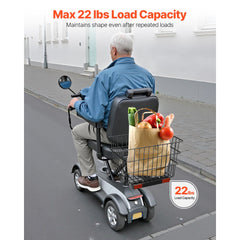 VEVOR Scooter Rear Basket, Heavy Duty Metal Wire Basket with Handle, Spacious Cargo Basket, Works with 1-inch Receiver
