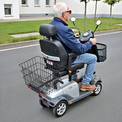 VEVOR Scooter Rear Basket, Heavy Duty Metal Wire Basket with Handle, Spacious Cargo Basket, Works with 1-inch Receiver