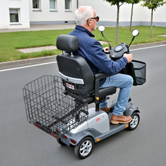 VEVOR Scooter Rear Basket, Folding Metal Wire Basket, Heavy Duty & Spacious Cargo Basket, Works with 1-inch Receiver