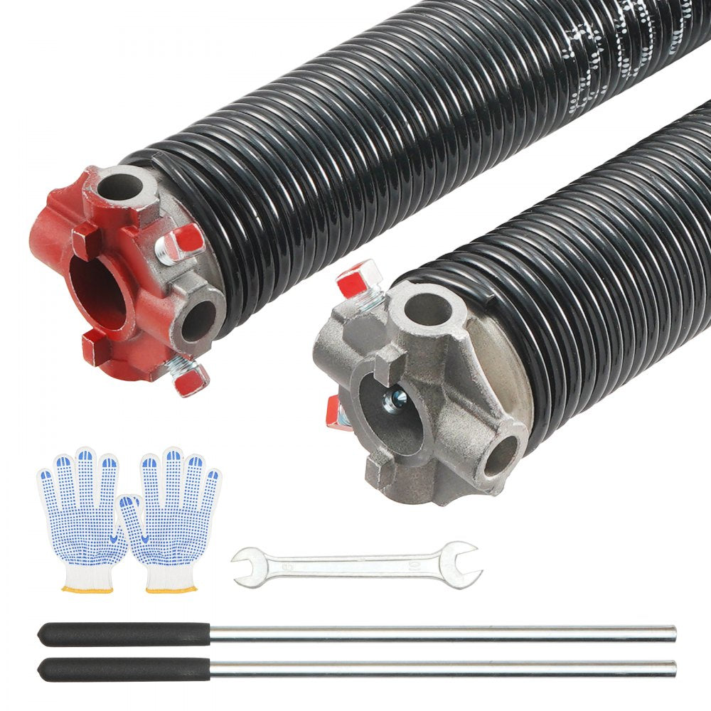 VEVOR Garage Door Torsion Springs, Pair of 0.207 x 2 x 22inch, 16000 Cycles, Garage Door Springs with Non-Slip Winding