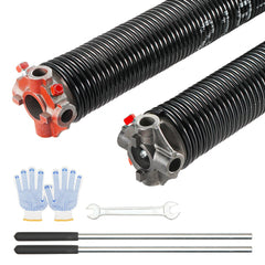 VEVOR Garage Door Torsion Springs, Pair of 0.218 x 2 x 24inch, Garage Door Springs with Non-Slip Winding Bars, 16000