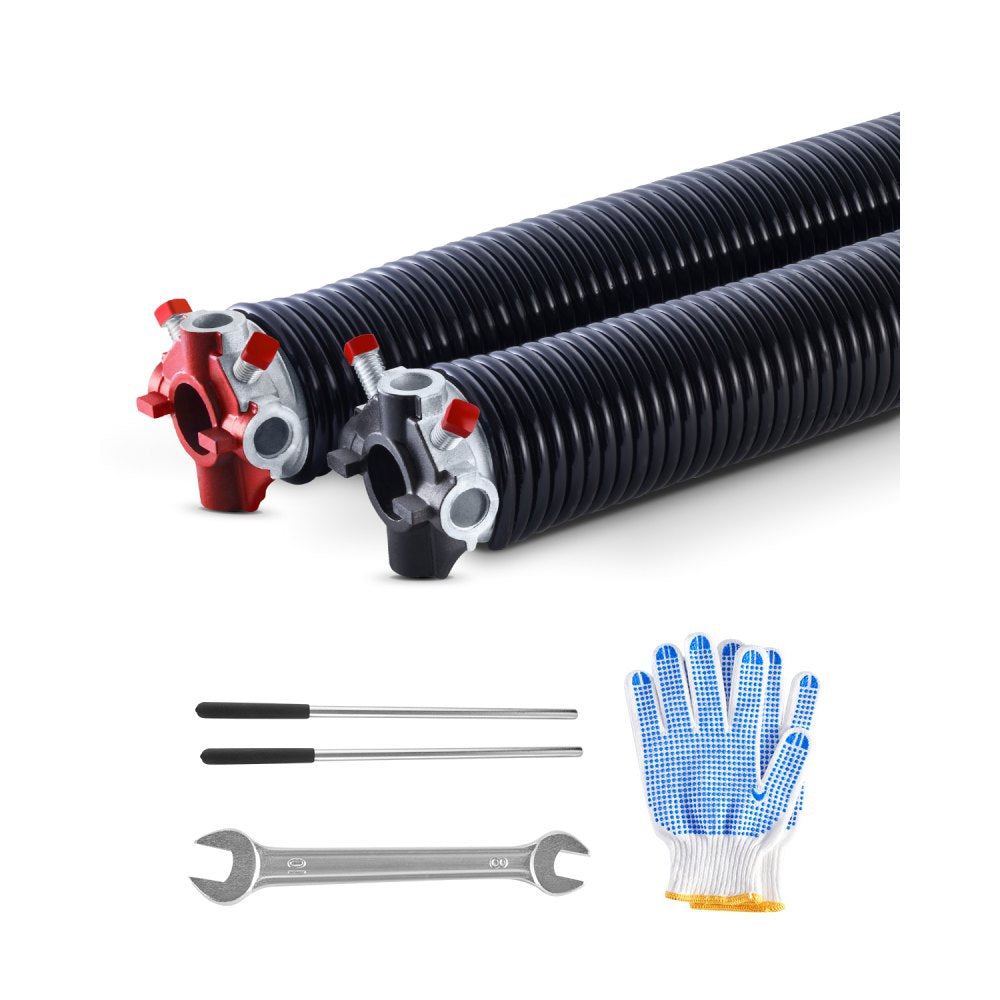 VEVOR Garage Door Torsion Springs, Pair of 0.250 x 2 x 35 in, 16000 Cycles, Electrophoresis Black Coated for