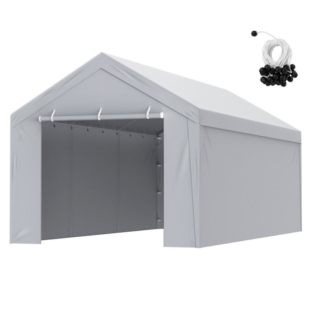 VEVOR Carport Replacement Canopy Cover Top + Side Wall 10 x 20 ft, Garage Tent Shelter Tarp Heavy-Duty Waterproof & UV