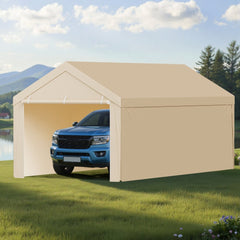 VEVOR Carport Replacement Canopy, 10 x 20 ft Potable Garage Tent Top Tarp with Sidewalls, UV-Resistant & Waterproof