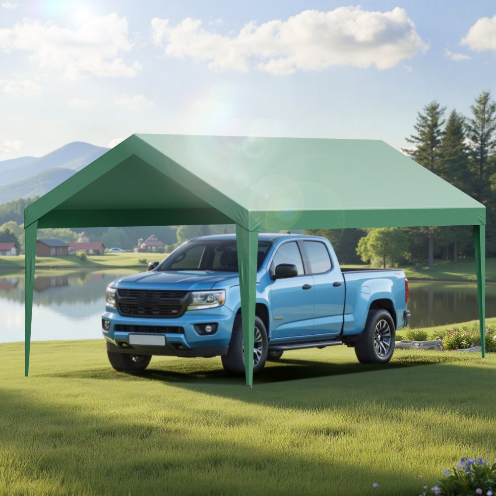 VEVOR Carport Replacement Canopy, 10 x 20 ft Potable Garage Tent Top Tarp, UV-Resistant & Waterproof Car Shelter Tarp