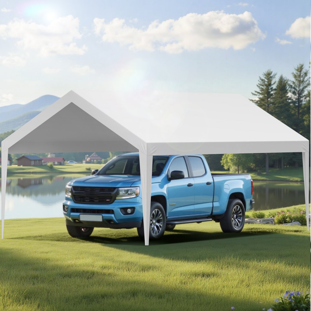 VEVOR Carport Replacement Canopy, 12 x 20 ft Potable Garage Tent Top Tarp, UV-Resistant & Waterproof Car Shelter Tarp