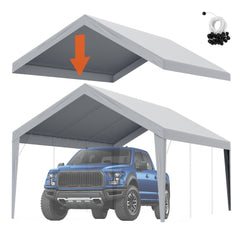VEVOR Carport Replacement Canopy Cover 12 x 20 ft, Garage Top Tent Shelter Tarp Heavy-Duty Waterproof & UV Protected