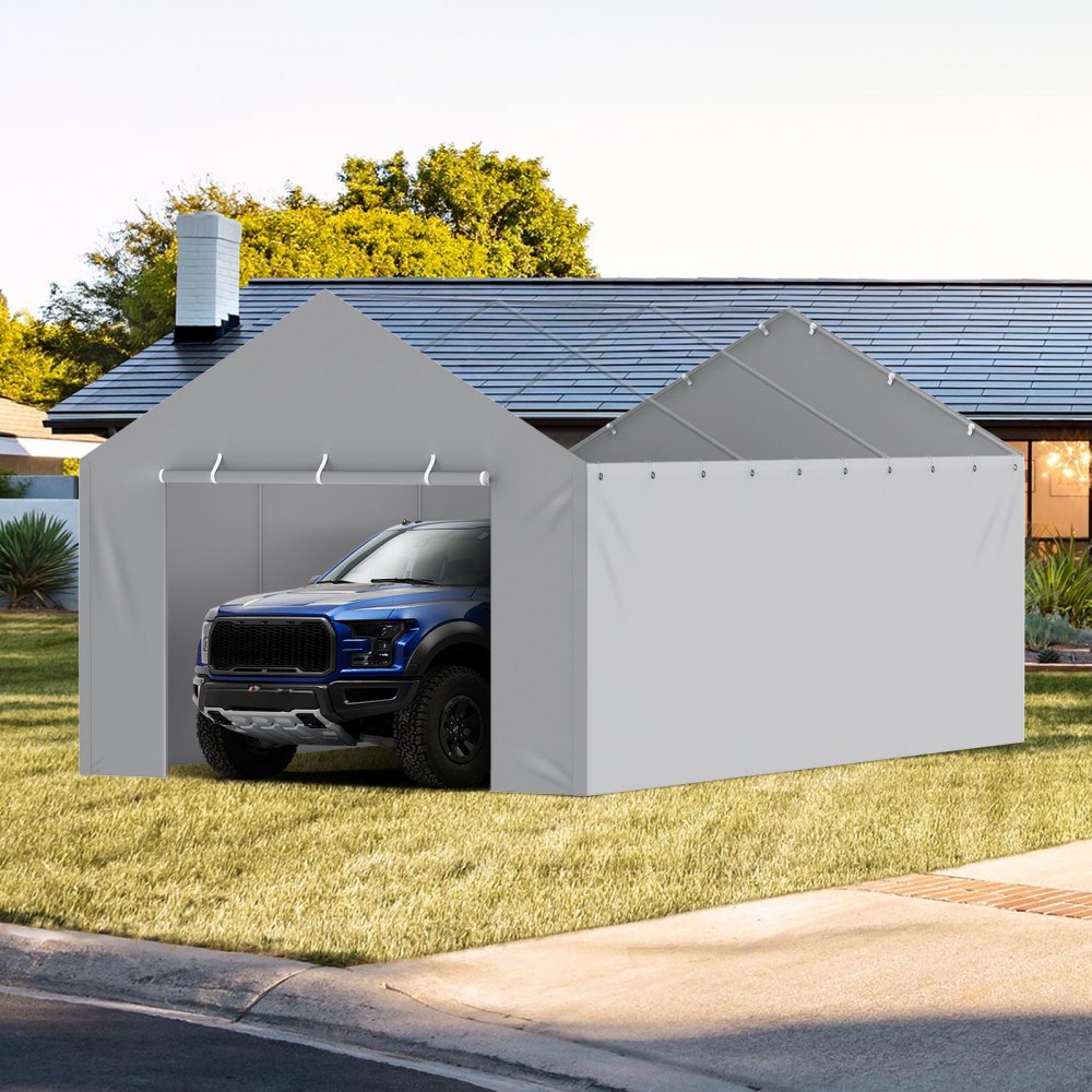 VEVOR Carport Replacement Canopy Cover Side Wall 12 x 20 ft, Garage Tent Shelter Tarp Heavy-Duty Waterproof & UV