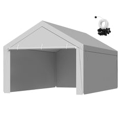 VEVOR Carport Replacement Canopy, 12 x 20 ft Potable Garage Tent Top Tarp with Sidewalls, UV-Resistant & Waterproof