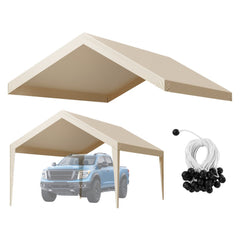 VEVOR Carport Replacement Canopy, 12 x 20 ft Potable Garage Tent Top Tarp, UV-Resistant & Waterproof Car Shelter Tarp