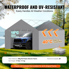 VEVOR Carport Replacement Canopy Cover Side Wall 13 x 20 ft, Garage Tent Shelter Tarp Heavy-Duty Waterproof & UV