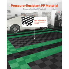 VEVOR Interlocking Drainage Mat, 12" x 12" Modular Interlocking Cushion, 40 Pcs Splicing Drainage Mats, Non-Slip Black