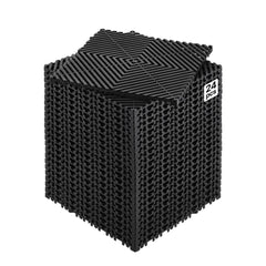 VEVOR Interlocking Drainage Mat, 12" x 12" Modular Interlocking Cushion, 24 Pcs Splicing Drainage Mats, Non-Slip Black