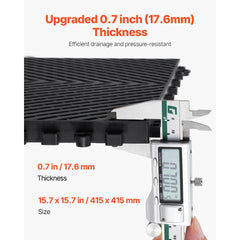 VEVOR Interlocking Drainage Mat, 15.7" x 15.7" Modular Interlocking Cushion, 24 Pcs Splicing Drainage Mats, Non-Slip