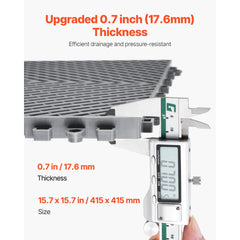 VEVOR Interlocking Drainage Mat, 15.7" x 15.7" Modular Interlocking Cushion, 24 Pcs Splicing Drainage Mats, Non-Slip