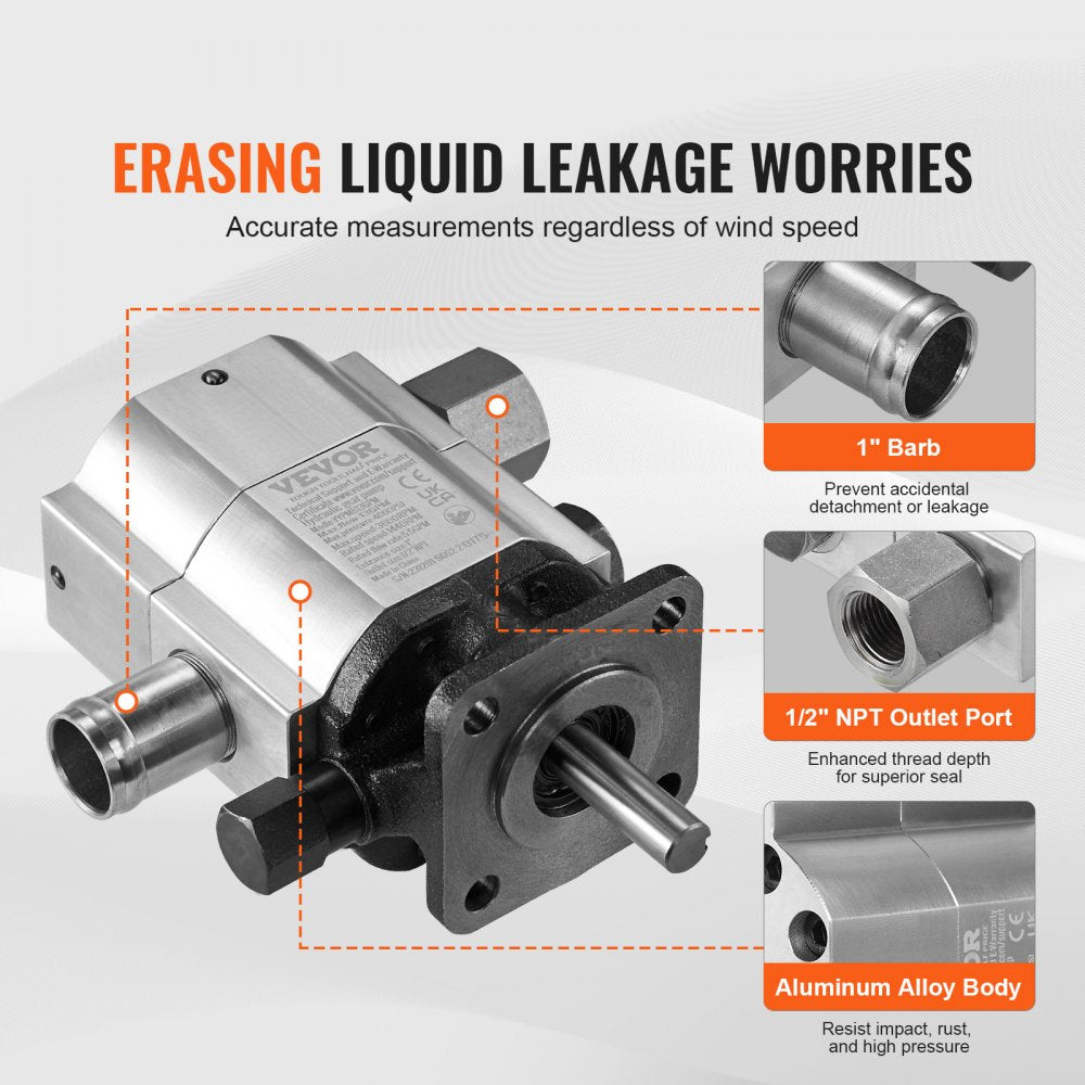 VEVOR Hydraulic Log Splitter Pump, 13GPM, 2 Stage 3000PSI Wood Log Splitter Pump, 1'' Inlet 1/2'' NPT Outlet 3600 RPM