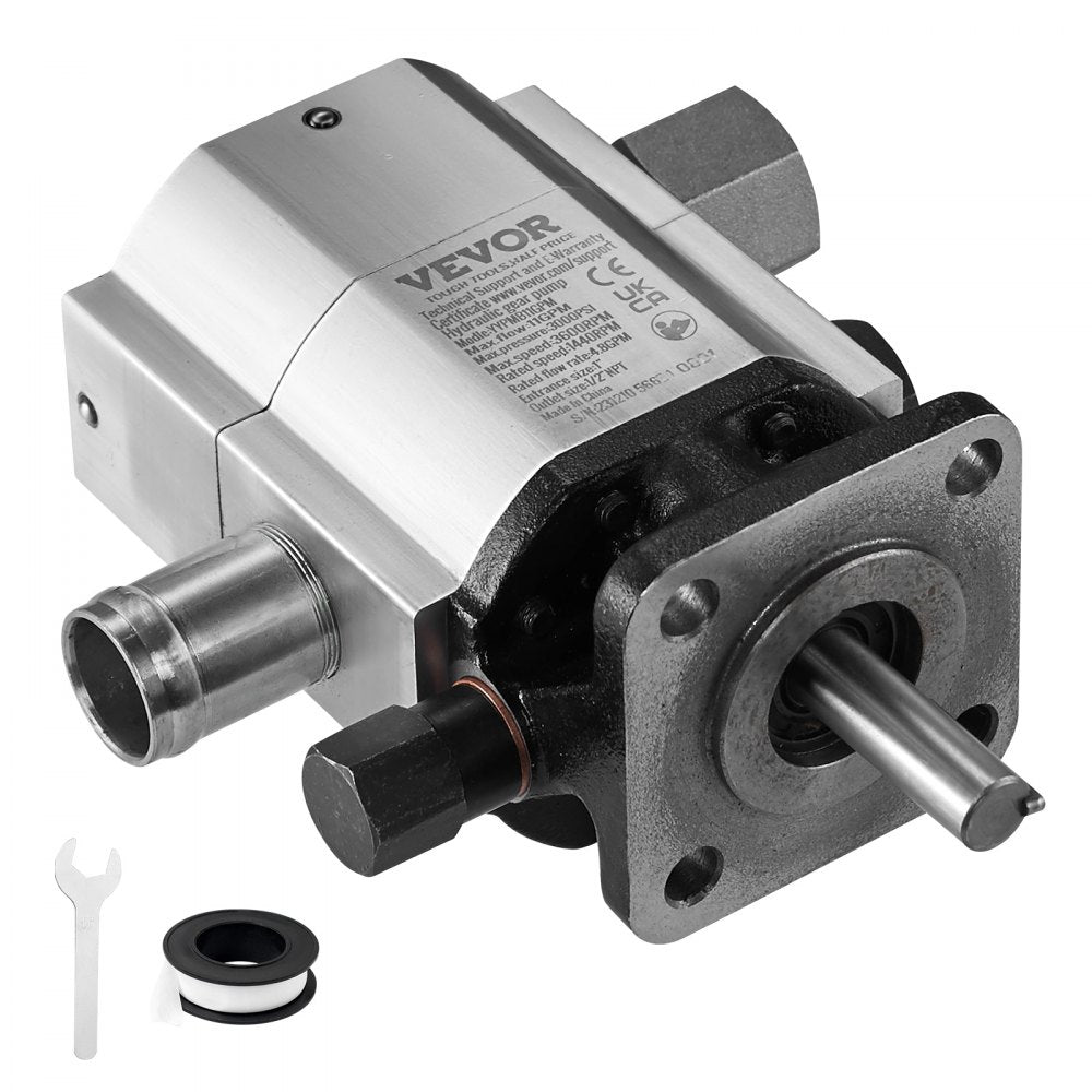 VEVOR Hydraulic Log Splitter Pump, 13GPM, 2 Stage 3000PSI Wood Log Splitter Pump, 1'' Inlet 1/2'' NPT Outlet 3600 RPM