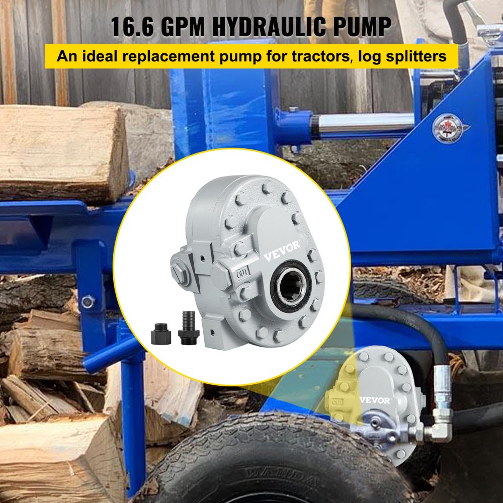 VEVOR Hydraulic Pump 16.6GPM Hydraulic Motor 540RPM Log Splitter 2500PSI Hydraulic Splitter SAE 12 Outlet Port