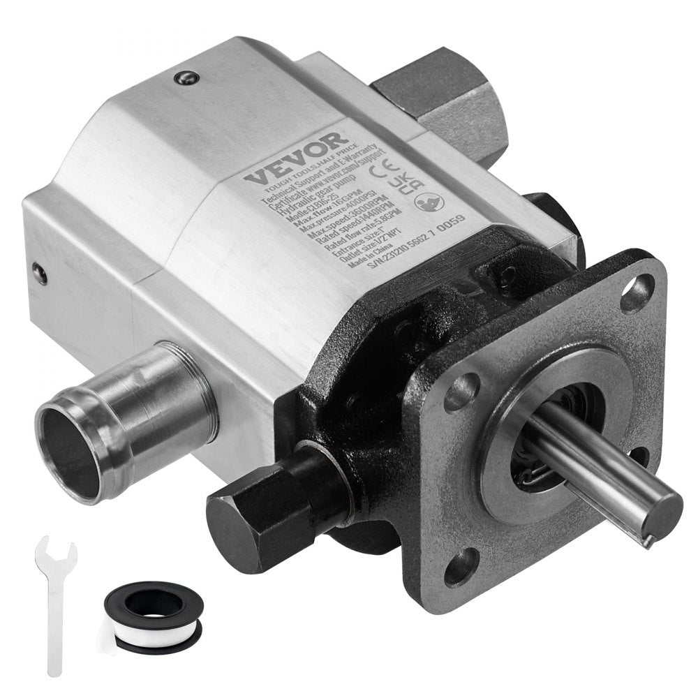 VEVOR Hydraulic Log Splitter Pump, 16GPM, 2 Stage 4000PSI Wood Log Splitter Pump, 1'' Inlet 1/2'' NPT Outlet 3600 RPM