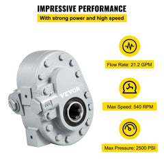 VEVOR Hydraulic Pump 21.2GPM Hydraulic Motor 540RPM Log Splitter 2250PSI Hydraulic Splitter SAE 12 Outlet Port