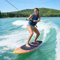 VEVOR 63-Inch Wakesurf Board, Wake Surfing Board with EPS Foam Core, EVA Non-Slip Pad & 3 Tail Fins, UV-Resistant