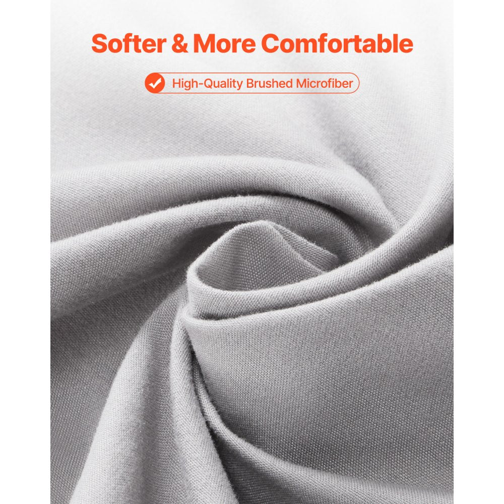 VEVOR Fitted Sheet, 1 Set of 2 Pieces, Twin Size Elastic Fitted Sheet with High-Quality Microfiber, Wear-Resistant &