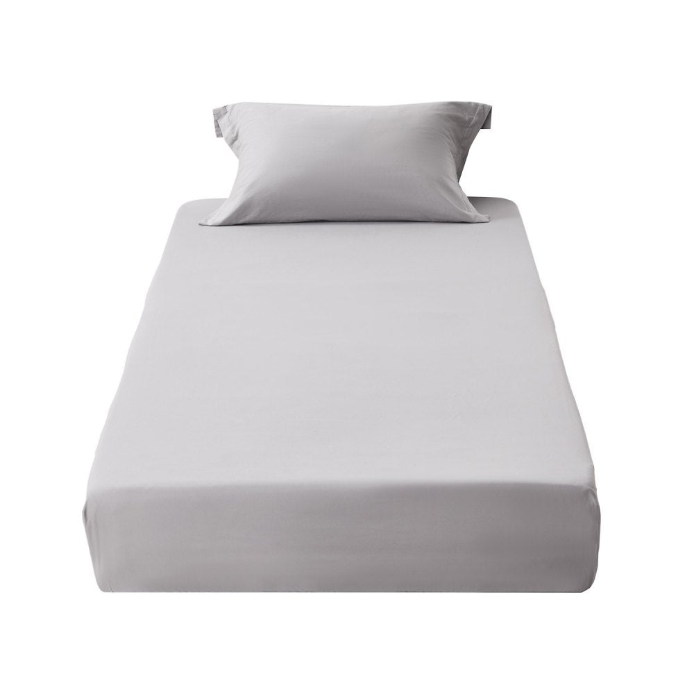 VEVOR Fitted Sheet, 1 Set of 2 Pieces, Twin Size Elastic Fitted Sheet with High-Quality Microfiber, Wear-Resistant &