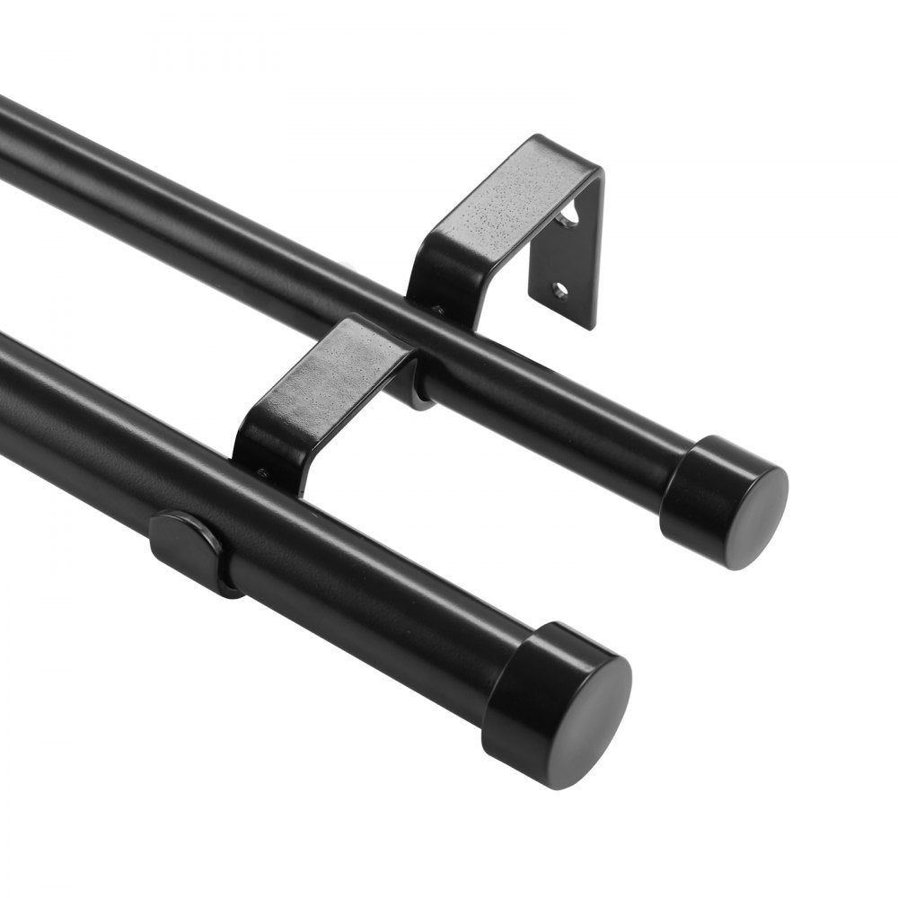VEVOR 1 Inch Double Curtain Rods 36 to 72 Inches(3-6ft), Drapery Rods for Windows 24 to 68 Inches, Telescoping Dual