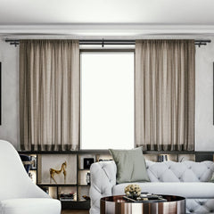 VEVOR 1 Inch Double Curtain Rods 74 to 144 Inches(6-12ft), Drapery Rods for Windows 69 to 140 Inches, Telescoping Dual