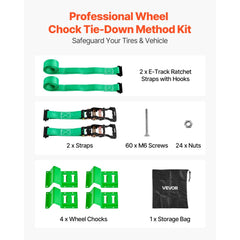 VEVOR Wheel Chock Tie-Down Kit, Chock-Style Trailer Tie Down Strap, Car Tie Down Kit with Buckle, Break Strength 4380