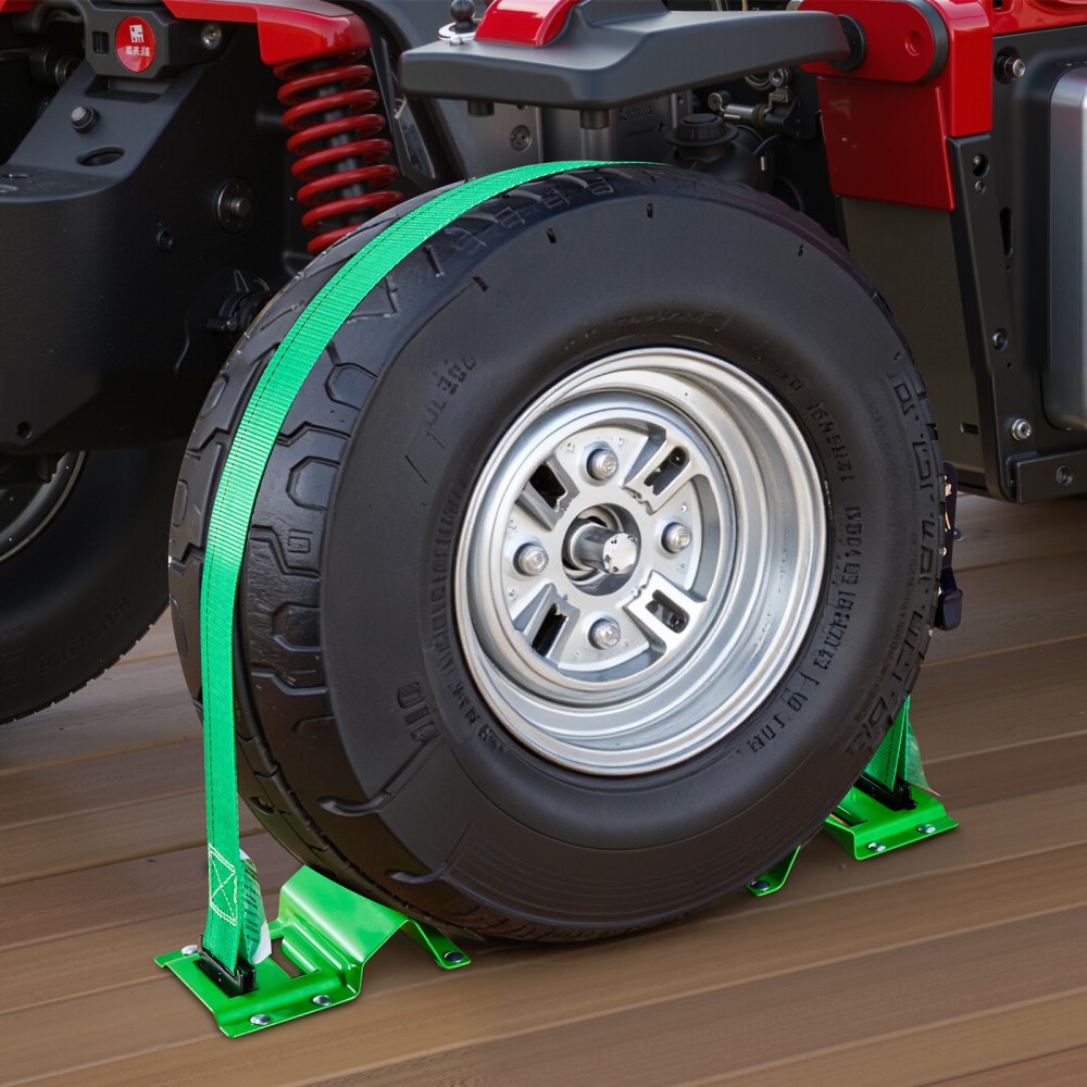 VEVOR Wheel Chock Tie-Down Kit, Chock-Style Trailer Tie Down Strap, Car Tie Down Kit with Buckle, Break Strength 4380