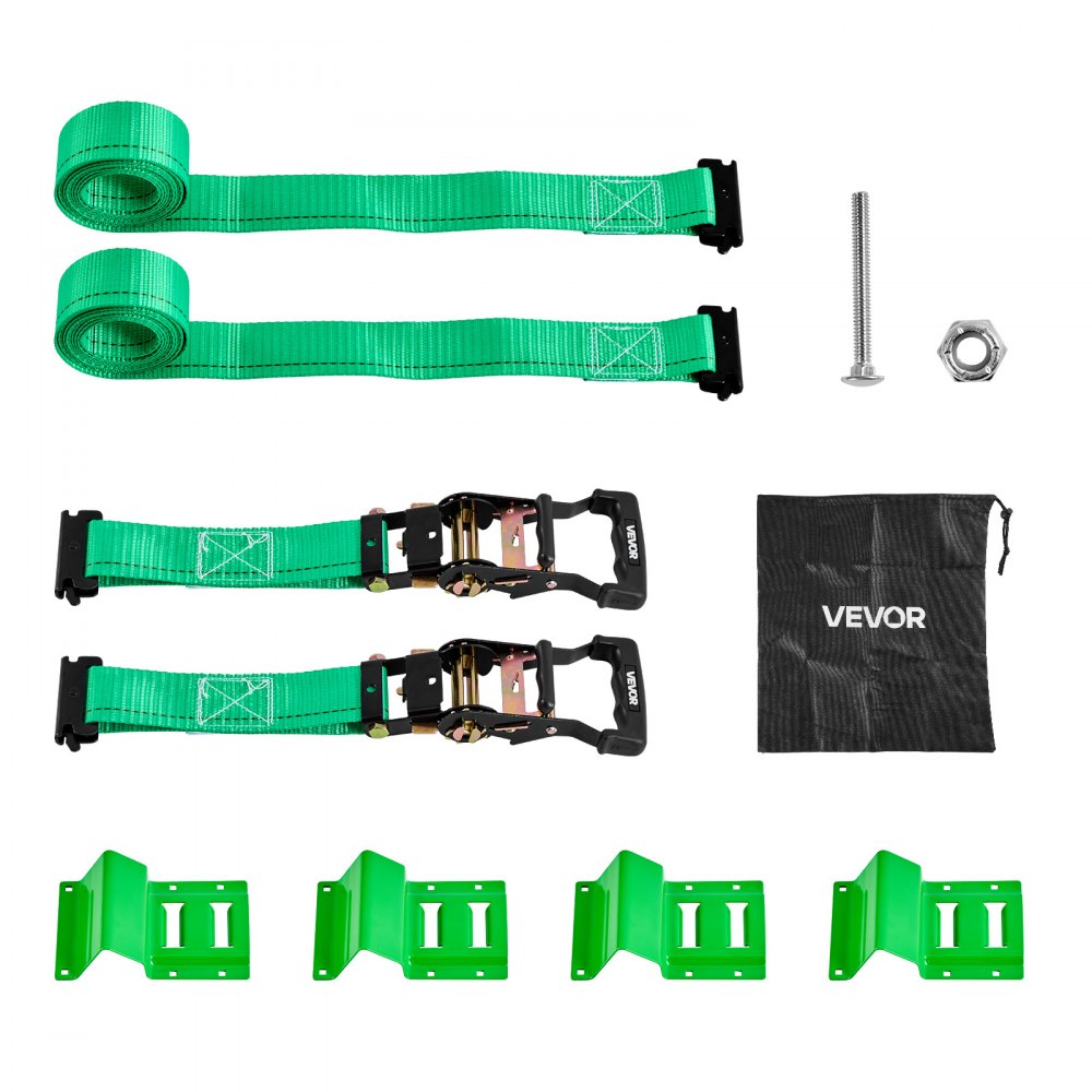 VEVOR Wheel Chock Tie-Down Kit, Chock-Style Trailer Tie Down Strap, Car Tie Down Kit with Buckle, Break Strength 4380