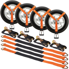 VEVOR Ratchet Tie Down Straps Kit, 2" x 120" Tire Straps, 5512 LBS Working Load, 11023 LBS Breaking Strength, Car Tie