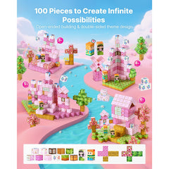 VEVOR Magnetic Blocks, 100 PCS Princess Castle Set, Magnetic Building Cubes for Kids, STEM Montessori Sensory Toys for