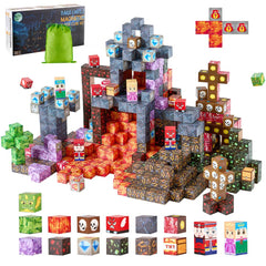 VEVOR Magnetic Blocks, 100 PCS Dark Castle Set, Magnetic Building Cubes for Kids, STEM Montessori Sensory Toys for