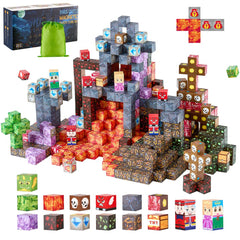 VEVOR Magnetic Blocks, 150 PCS Dark Castle Set, Magnetic Building Cubes for Kids, STEM Montessori Sensory Toys for