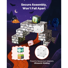 VEVOR Magnetic Blocks, 100 PCS Cemetery Zombies Set, Magnetic Building Cubes for Kids, STEM Montessori Sensory Toys for