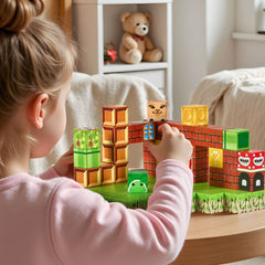 VEVOR Magnetic Blocks, 100 PCS Magnet Blocks Set, Magnetic Building Cubes for Kids, STEM Montessori Sensory Toys for