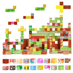 VEVOR Magnetic Blocks, 100 PCS Magnet Blocks Set, Magnetic Building Cubes for Kids, STEM Montessori Sensory Toys for