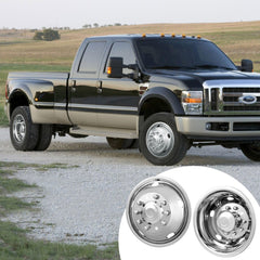 VEVOR 19.5-inch 10 Lug Wheel Simulators, 304 Stainless Steel Wheel Simulator Kit with Mirror Polished Finish, 2 Front
