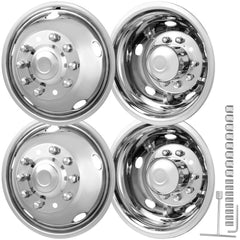 VEVOR 19.5-inch 10 Lug Wheel Simulators, 304 Stainless Steel Wheel Simulator Kit with Mirror Polished Finish, 2 Front