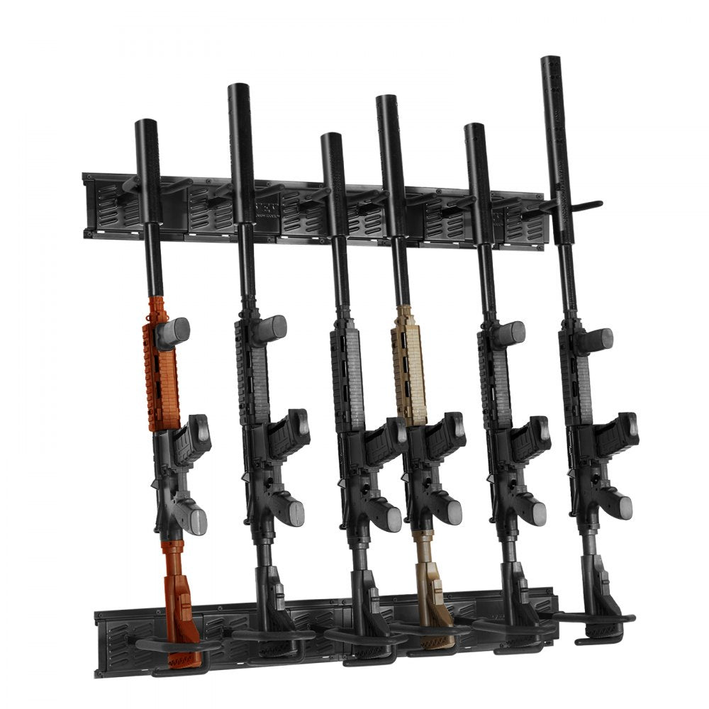 VEVOR Gun Rack, Indoor Gun Rack Wall Mount, 6-Slot Vertical Rifle Shotgun Gun Rack, 180 lb Heavy Duty Metal Wall Gun
