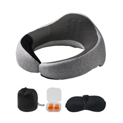 VEVOR Travel Pillow, Double-Layered 3D Support Neck Pillow for Traveling, 360° Flexible Rotation Upgraded Memory Foam