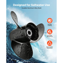 VEVOR Outboard Propeller, Upgrade OEM 15 Spline Tooth Aluminum Outboard Boat Propeller Fit Mercury Engines 40-140 HP