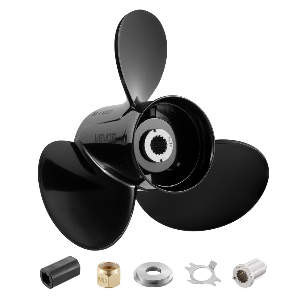 VEVOR Outboard Propeller, Upgrade OEM 15 Spline Tooth Aluminum Outboard Boat Propeller Fit Mercury/Mariner Engines