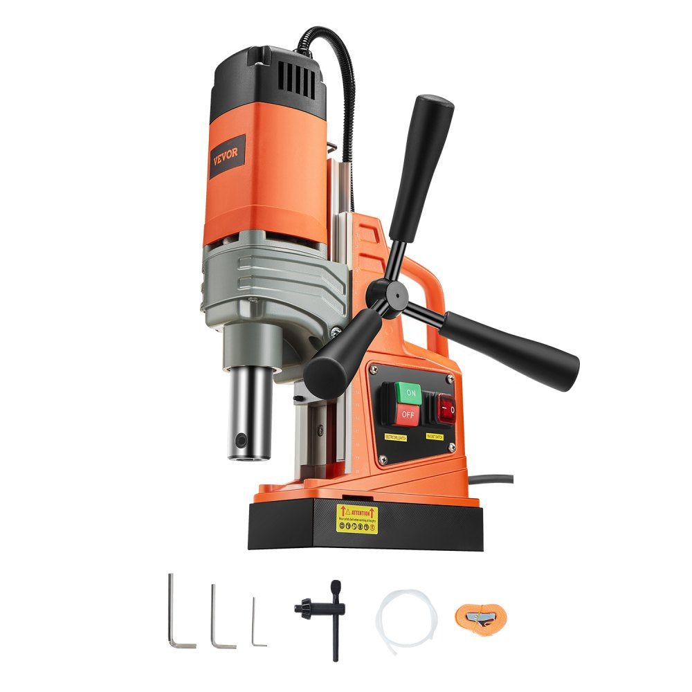 VEVOR Magnetic Drill, 1300W Motor 1.6 in Boring Diameter, 2810 lbf Portable Electric Mag Drill Press, 810 RPM No-Load