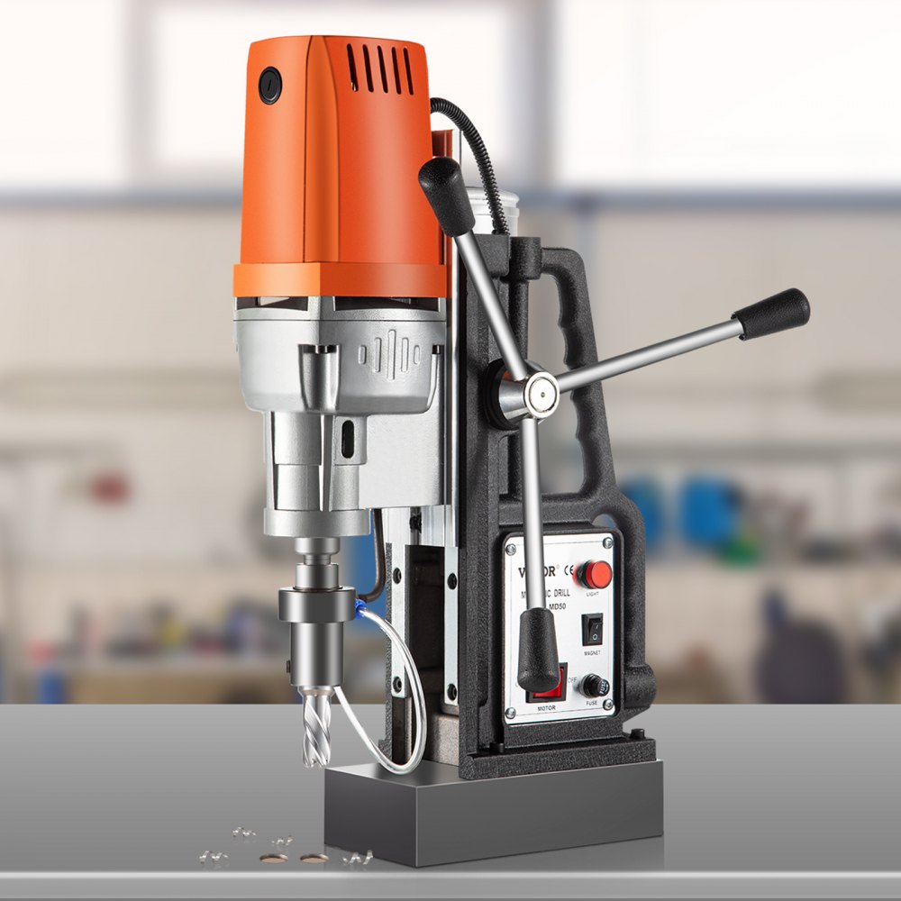 VEVOR Magnetic Drill 1450W Magnetic Drill Press with 2Inch Boring Diameter Annular Cutter Machine 2900 LBS 11pcs HSS